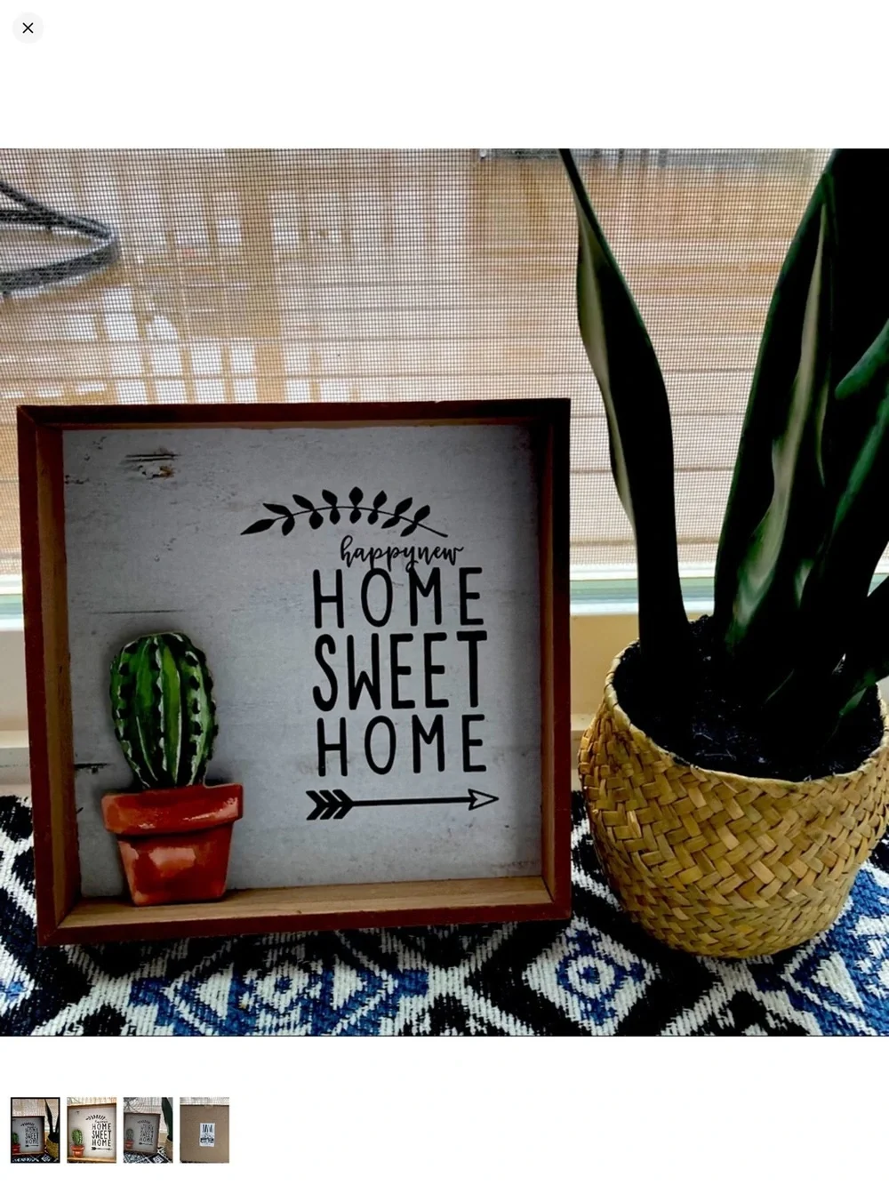 ✨ Home Sweet Home Cactus Framed Wall Decor - Green & Terracotta